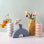 Nordic Ceramic Vase Modern Abstract Art Geometric Flower Plant Holder Decor - size: Yellow