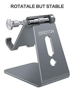 OMOTON Adjustable Cell Phone Stand, C2 Aluminum Desktop Phone Holder Dock Compatible with iPhone 15 14 13 Xs XR 8 Plus 7 6, Samsung Galaxy, Google Pixel, Android Phones, Grey - color: Grey