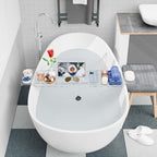 Yieach Luxury Clear Acrylic Bathtub Tray with Book Holder,Expandable Bath Tray for Tub and Bath Shelf Over Tub,Plastic Bath Table & Board,Bath Caddy Trays & Accessories for Women Relaxing Spa Gifts - size: L - (33.1 to 41.4 in）