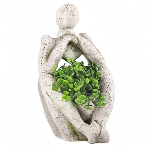 Large Planters for Outdoor Indoor Plants Head Face Planter Pot Unique Succulent Planters Flower Vase with Drainage Hole Thinker - color: Man