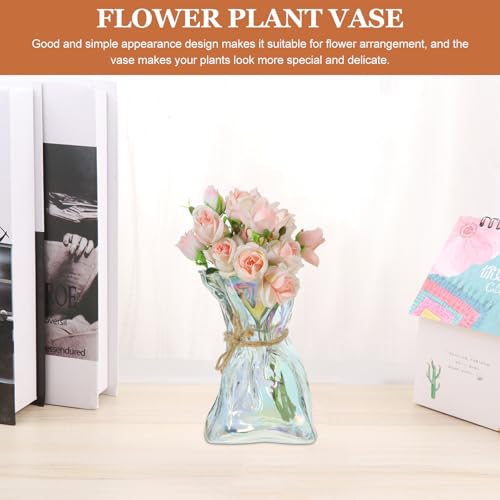 Alipis Abstract Irregular Glass Vase Decorative Flower Holder Hydroponic Floral Arrangement Modern Home Décor Art Centerpiece for Living Room and Office