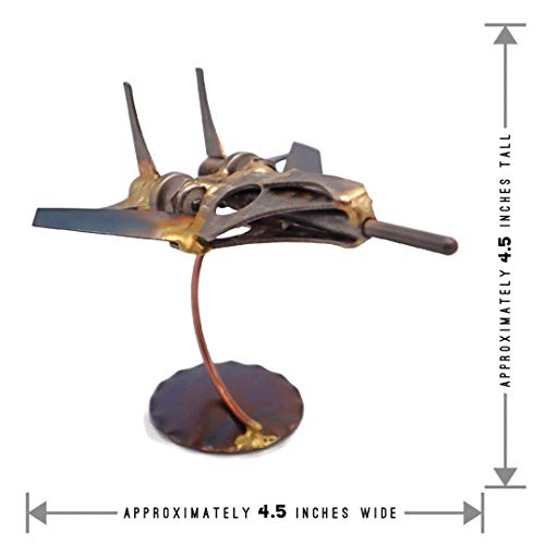 Jet Fighter Collectible Handmade Metal Art Figurine, Desk Accessories, Trophy, Boss Gift, Home Office Décor, Airplane - style: Jet Fighter