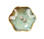 2PCS Lotus Leaf Shape Ring Holder Dish, Small Key Bowl, Ceramic Trinket Tray Jewelry Dish Organizing Necklace Earrings for Mom Friend Sister, All Jewelries Are NOT Included.White+Crystal Green. - color: White+Crystal Green-Lotus