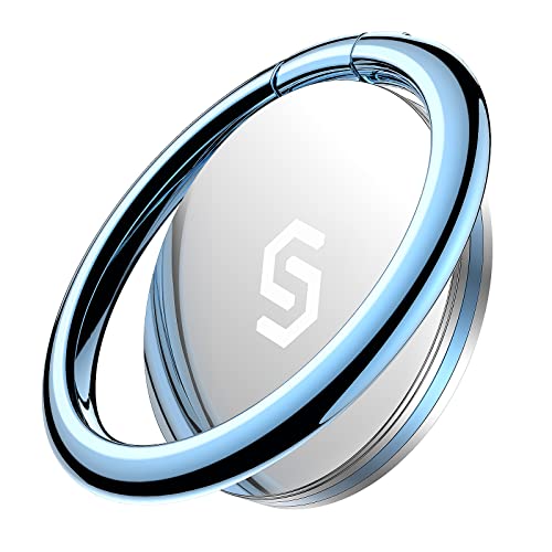 Syncwire Cell Phone Ring Holder Stand, 360 ° Rotation Finger Ring Kickstand Polished Metal Phone Grip Compatible with iPhone, Samsung, LG, Sony - color: Blue, size: 1 Pack