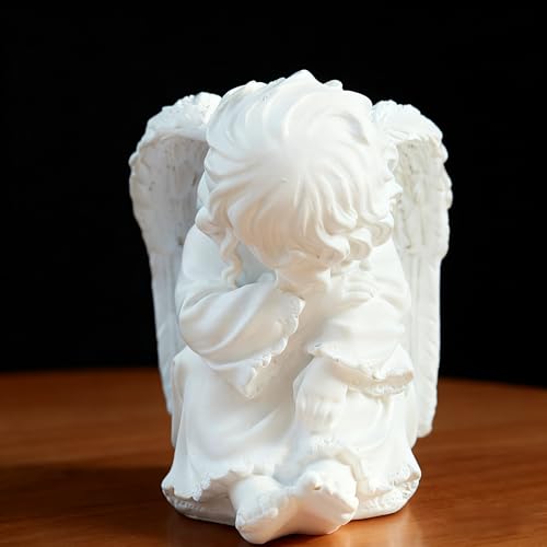OwMell Little Angel Statue Figurine, Resin Cherub Statue Sleeping Angle Sculpture, Remembrance Healing Sympathy Gift for Memorial, Shelf Home Living Room Desktop Office Decoration - Sleeping Angel - color: Sleeping Angel