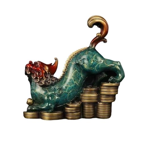 Fengshui Statue Vintage Luxury Copper Pixiu Fortune Ornament Chinese Living Room Entryway Office Desktop Decorations Feng Shui Accessories Home Desktop Decor (Color : Right, Size : Small) - color: Right, size: Small