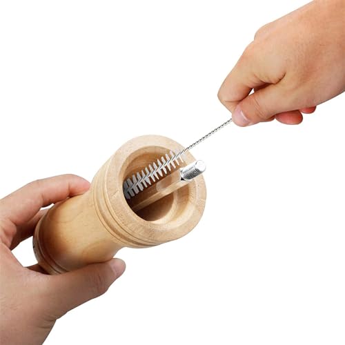 Wooden Pepper Grinder Pepper Mill Kit Manual Mills Solid with Strong Adjustable Ceramic Grinders for Grinding Spices, Cumin, Sesame, Paprika, - color: C Wood Colour Pepper Mill