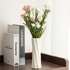 Ceramic Vase, 8" H, Artistic Flower Vase Classic Style for Fireplace Bedroom Kitchen Living Room Centerpieces Office Desk, Fit for Holding Dried Flowers, Artificial Flowers, Floral Arrangement - color: White