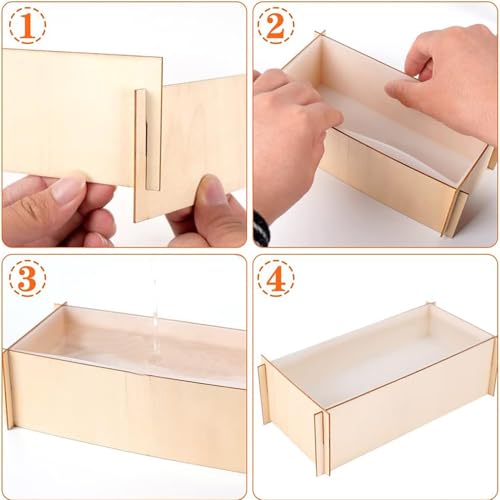 Deep Rectangle Silicone Resin Molds with Wooden Frame Reusable Epoxy Molds for DIY Flower Preservation, Resin Bookends, Home Decor and Art Projects(7.2x3.3x2.3in) - color: 7.2x3.3x2.3in