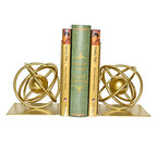 Book Ends Decorative, Modern Metal Unique Gold Bookends for Shelves, Round Design Bookend Book Stopper Holder for Home Office