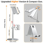 AICase Upgraded iPad Stand - Adjustable Desk Stand for iPad Pro 9.7, 10.5, 11, 12.9 Air Mini 5th/6th Gen, Samsung Tablet, Tab (3.5-13") - color: Silver - Upgraded