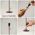 Upgraded Chrome Taper Candle Holders Set of 3 - Modern Matte Black Candlesticks (9/11/13 Inch), Weighted & Rust-Proof Metal Candle Stand for Fireplace Table Centerpiece - color: Black, size: 1 set (3 pcs)