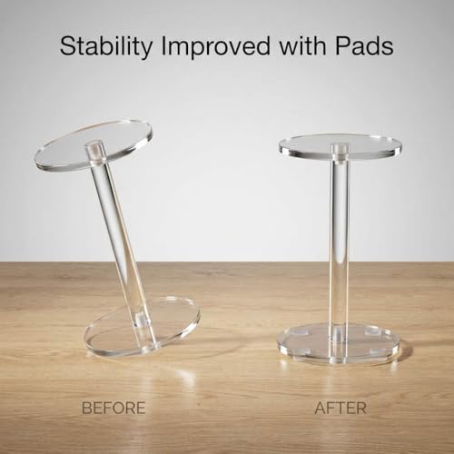 QWORK Round Acrylic Display Stand, Premium Clear Round Riser Stands, Set of 3