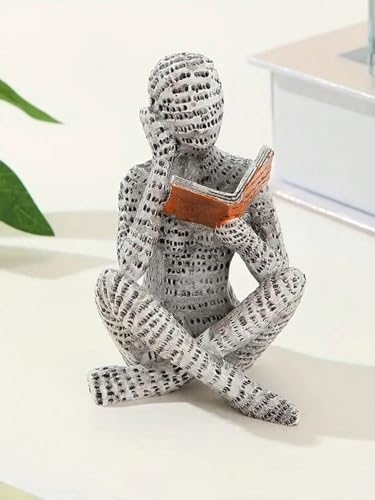 Pulp Reading Women Figurine, Reading Statues for Home Decor, Thinker Statue Decor Modern Figurines Abstract Sculpture for Home Decoration Living Room Office Bookshelf Shelf Table (A) - style: A