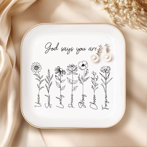 Christian Gifts for Women – Ring Tray, Confirmation Gifts for Teen Girls, Christian Jewelry Dish, Religious Gifts for Women – Jewelry Dish Tray - style: Inspirational