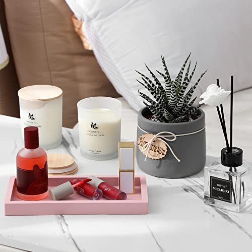 Small Silicone Bathroom Vanity Tray Rectangle Soap and Sponge Holder Kitchen Sink Organizer for Scrubber, Lotion Bottles, Perfume, Jewelry, Candle, Key Trinket Ring, Pink - color: Pink, size: 7.9" x 4.0"