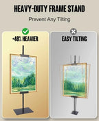 Sturdy Tabletop Picture Frame Stands, Adjustable Size Table Easels, Heavy Metal Base for Display,Picture Frame Holder Art Display Stand, Signs, Canvas (Black)