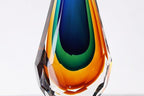 Yao Yuan Handmade Murano Glass Art Decor Sculpture - Unique Hand-Cut Cube Paperweight for Home Décor - size: 12.2in