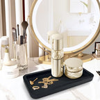 Bamboo Vanity Bathroom Tray for Counter, Bamboo Tray for Bathroom, Toilet Tank, Perfume 11.8L x 5.9W x 0.8H inch (Black) - color: Black