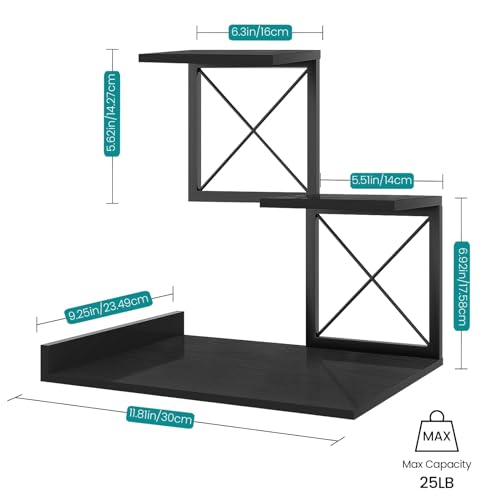 ELITEROO Wood Desktop Shelf, 3 Tier Desk Shelves Small Bookshelf Organizer, Office Storage Rack and Cubicle Organizers Accessories for Dorm Office Home Decor, Black - color: Black