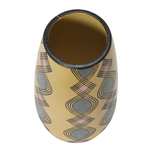 Bloomingville Hand Painted Stoneware Vase with Pattern, Lavender and Sand