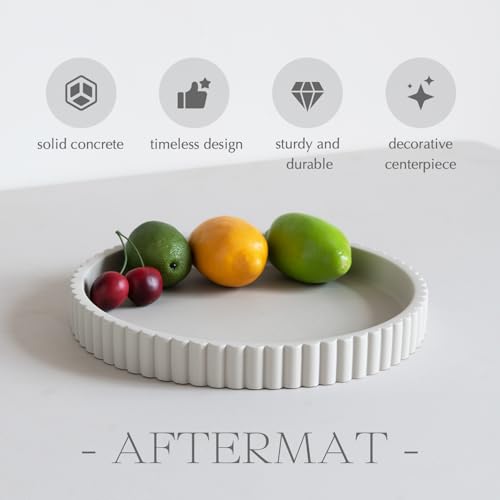 Decorative Tray for Coffee Table, Living Room, Side Table, 11" Gray Round Concrete Home Decor Serving Trays for Accent Table, Console Table - color: Gray