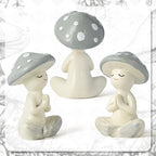 Meditation Mushroom Resin Statue - Cute Meditation Mushroom Statue for Desk Living Room Resin Figurine for Home Patio Office Decoration Cute Plant Statues for Tabletop Garden Backyard Decor - style: Meditation Mushroom B