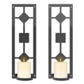 OYEFLY DIY 2 Pcs Wall Sconce Candle Holder,Metal Wall Art (Black)
