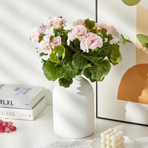 White Metal Vase, Modern Decorative Vase, Minimalist Tall Round Vase for Living Room, Bedroom, Entryway, Table & Shelf Decor, White Ceramic Look Metal Vase for Floral Arrangements - color: White