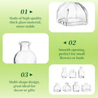 Hewory Mini Bud Vases for Centerpieces: 28pcs Small Glass Vase Bulk - Clear Tiny Vases for Wedding Baby Shower Birthday Party Events Table Decor