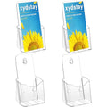 xydstay Brochure Holder 4x9 Inches Slant Back Design, Clear Display Stand, Plastic Table Stand Sign Holder,Pamphlet Holder Flyer Holder, Acrylic Display Stand, Acrylic Table Signs Plastic Paper Holder for Office, Home, Store, 4 Pack