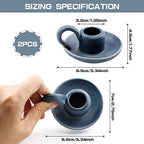 Set of 2 Ceramic Candle Holders，Taper Candle Holder with Handle Nordic Style Candle Burning Display Holder for Home Wedding Party Anniversary Housewarming Gifts （Blue） - color: Color 3