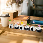 12 Pcs Cute Handmade Mini Flower Vase, Ceramic Rice Ball Japanese Onigiri Miniature Vases for Home Room Table Decoration Japanese Craft Gift