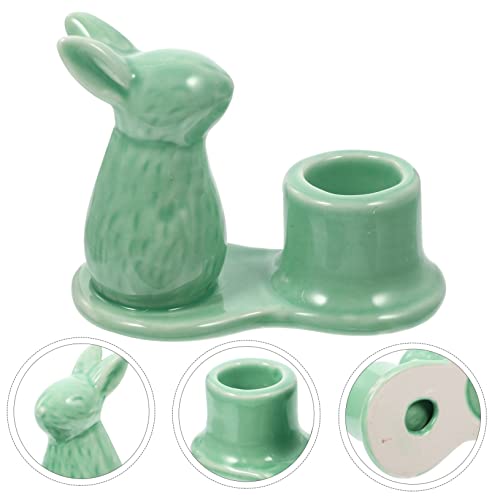 Alipis Rabbit Candlestick Vintage Candle Holder for Candle Easter Bunny Present Pillar Candles Holders Egg Stands Dining Table Decor Candle Holder Table Decor Ornaments Ceramics Spa Banquet