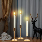 Set of 6 French Gold Taper Candle Holders Candlestick Holders, Decor Candles Stick Candle Holder for Table or Mantel Centerpiece, Wedding, Dinning, Party Home Decor