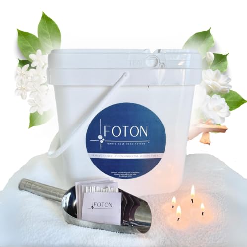 Foton Pearled Candle 9lb - Bulk Misty Monte Sandalwood Jasmine Scented Non Toxic Luxury Long Lasting Powder Candles - Refillable Candle Sand with 100 Wicks for Candle Making - size: 144 oz Bulk
