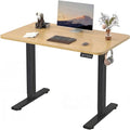 Furmax Electric Height Adjustable Standing Desk Large 48 x 24 Inches Sit Stand up Desk Home Office Computer Desk Memory Preset with T-Shaped Metal Bracket, Maple - color: Maple, size: 48 Inch