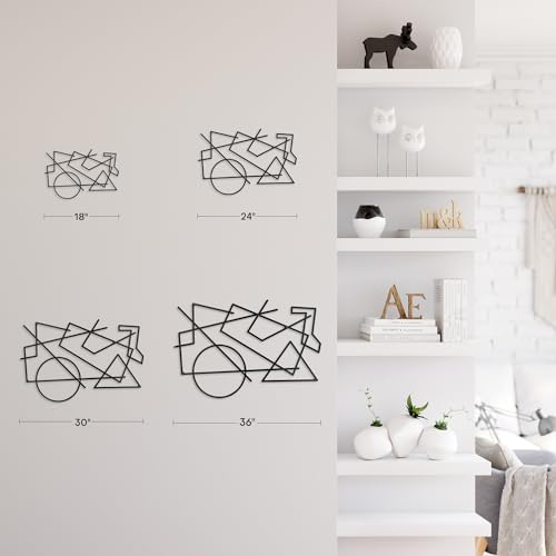 SIGNLEADER Metal Wall Decor Geometric Picasso Minimalist Modern Luxury Wall Sculpture Hangings 3D Statue Home Decoration for Living Room, Bedroom, Bathroom, Kitchen, Fireplace, Office - 18" Black - color: Gry26-2405-m26, size: 18" Black