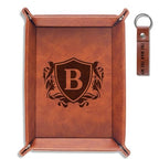 INNObeta Initial Valet Tray, Desktop Storage Organizer, PU Leather Bedside Tray Key Coin Holder, Personalised Gifts for Men, Birthday, Christmas, Letter B - color: Initial B