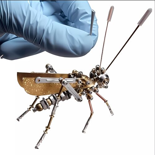 Mechanical Metal DIY 3D Insect Cricke Model Brass Puzzle Kits Puzzle for Adults, Steampunk Electric Mechanical, Assembly DIY Gift Craft Hobby for Men Christmas Decorations(Cricket) - style: Cricket