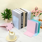 6 Pairs Metal Bookends Book Stopper for Shelves Office Book Holder Library Bookend for Heavy Books Desk Home Bookshelf School