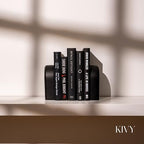 KIVY Concrete Book Ends for Shelves [Heavy Duty BOOKENDS] - Bookends Decorative for Heavy Books - Modern Trendy Book Ends - Book Stopper for Shelves - Book Holders for Shelves (White Bookends)