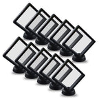 10Pcs Coin Holder Challenge Coin Display Stand, Black 3D Floating Display Case for AA Coin Medallions Jewelry Rock Gem Arrowhead Collecting and Display (3.5×3.5×0.8 inches) - size: 3.5×3.5×0.8 inches