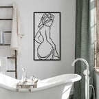 CHENGU 3 Pieces Metal Minimalist Abstract Woman Wall Art Line Drawing Wall Art Decor Single Line Female Home Hanging for Kitchen Bathroom Living Room - style: Pretty Style