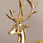 Statue Decorations Two Piece Set of Elk TV Cabinet Decoration, Light Luxury Home Decor, Living Room Electroplating Process, Wine Cabinet Decoration Home Decor Object(Gold)
