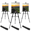 RRFTOK Artist Easel Stand,Metal Tripod Adjustable Easel for Painting Canvases Height from 21" to 66" with Reinforced Triangle,Carry Bag for Table-Top/Floor Drawing and Didplaying(3pack). - style: 66BL 3-pack