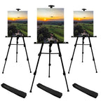 RRFTOK Artist Easel Stand,Metal Tripod Adjustable Easel for Painting Canvases Height from 21" to 66" with Reinforced Triangle,Carry Bag for Table-Top/Floor Drawing and Didplaying(3pack). - style: 66BL 3-pack