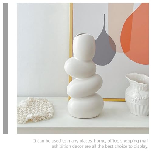 Abstract Ceramic Flower Vase Sculpture Decorative Floral Arrangement Pot for Bedroom Home Décor Modern Artistic Ceramic Vase for Living Room Display