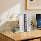 Book Ends for Shelves to Hold Books,Heavy Duty Thinker Abstract Statue Decorative Bookends for Home Office Bookshelf, Gift for Book Lovers,1 Pair - style: Thinker