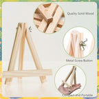 12 Pcs Mini Wood Easel Stands 6 Inch Tabletop Display Holder for Art, Photos, Menus, Wedding Cards, Small Canvases
